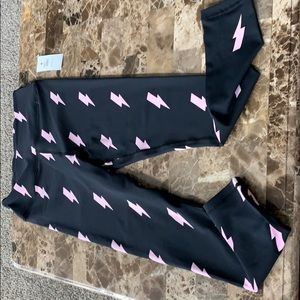 Spiritual Gangster pink lightning bolt leggings